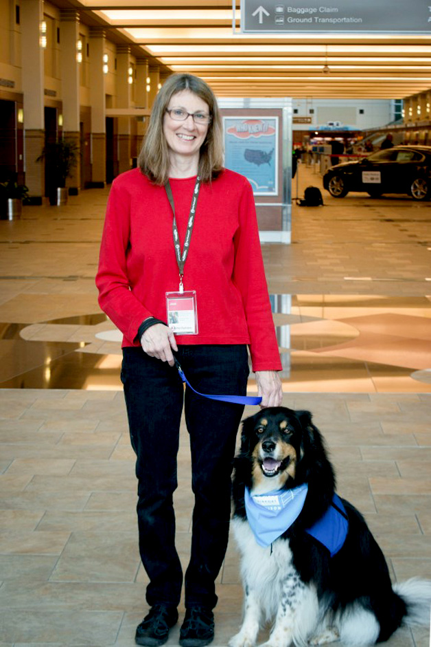 Pet partners Jean and Jimmy at the airport