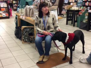 Lynn and Gypsy at Barnes and Noble - Pet Partners team