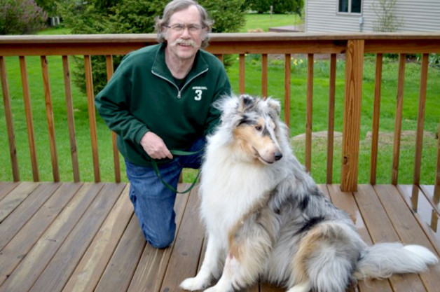 team Michael and Maddy, a blue merle Collie.