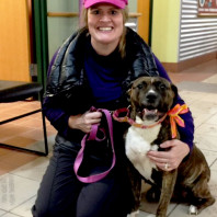 Sheila is Pet Partners with Betty, Boxer-Pit bull mix