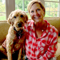 Pet Therapy team LuAnne with Labradoodle Charlee